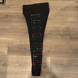 Victoria's Secret Love Pink Black Leggings